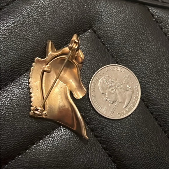 Vintage Art Deco Gold Filled Crystal Rhinestone Majestic Hoarse Pegasus Brooch - Picture 10 of 12